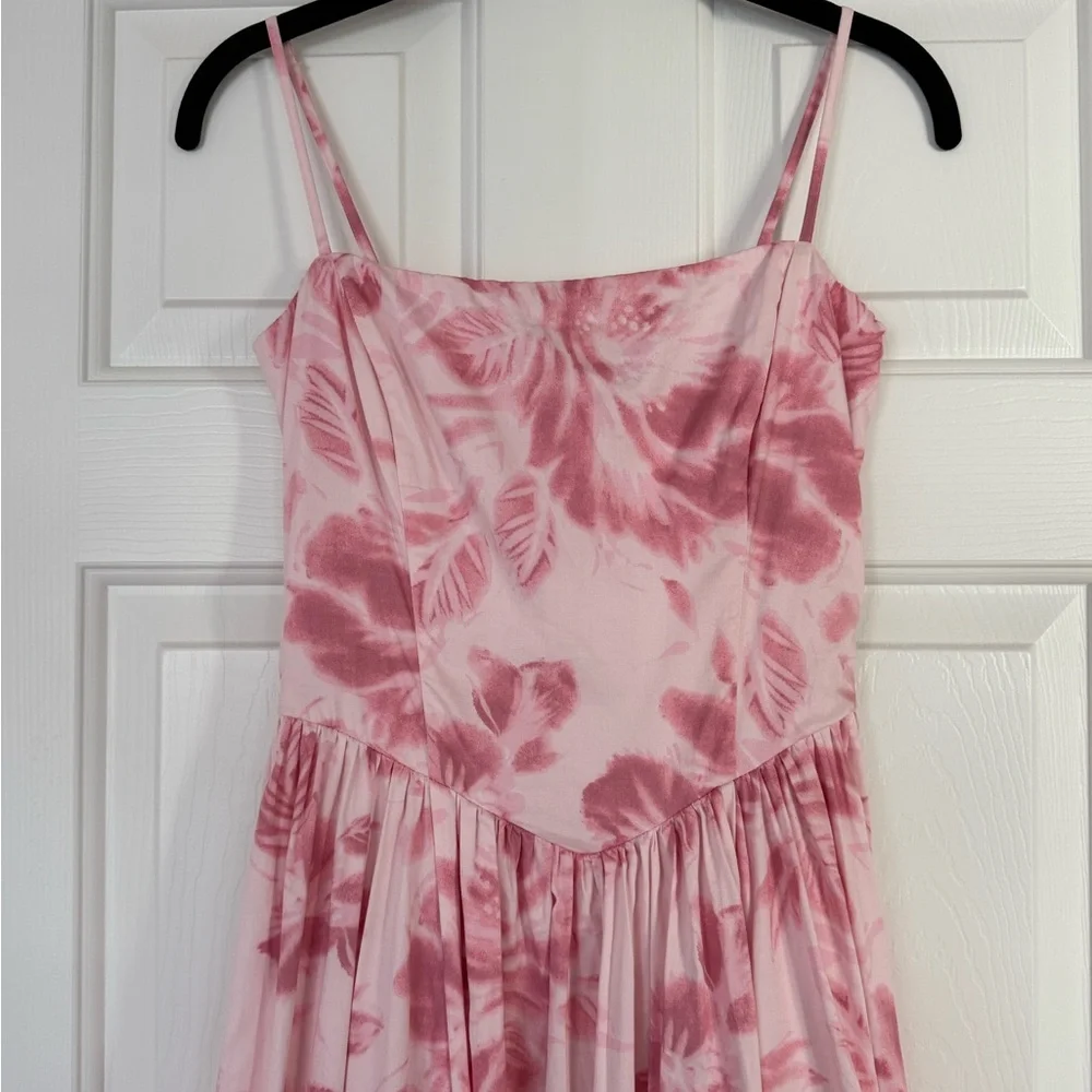 XS Abercrombie Dipped- Waist Bubble Hem Midi Dress - Picture 2 of 6